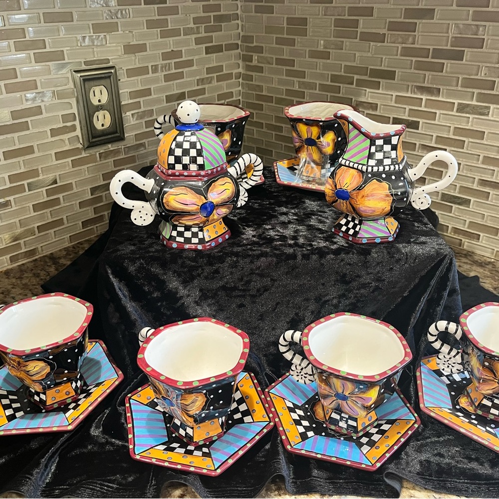 Gorgeous CHARMA Designs whimsical Tea Set.